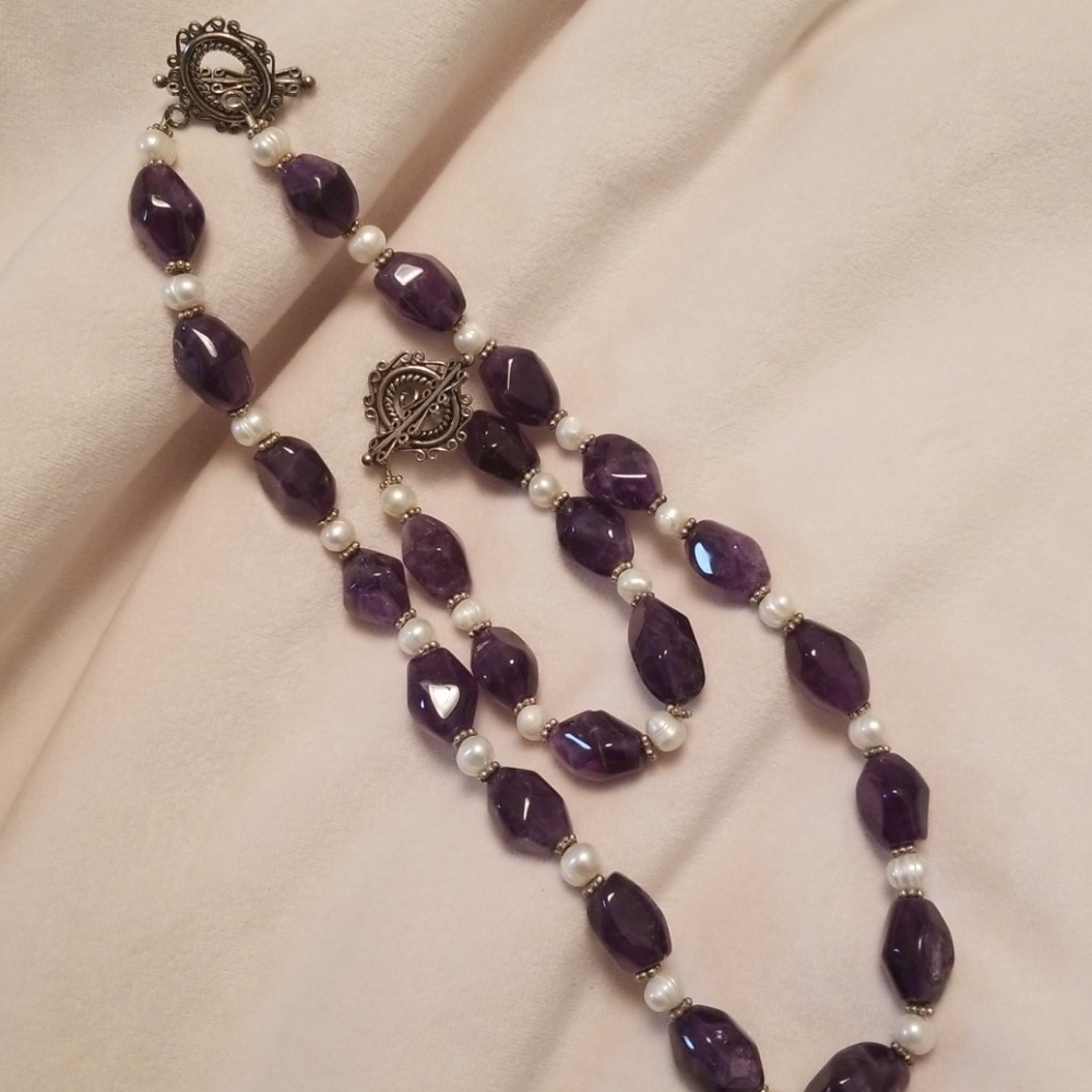 Set - Ameythes, pearl, silver